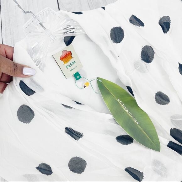 Farm Rio Onca Dots Polka Dot V-Neck Long Sleeve Dress Size XS NEW - Picture 3 of 5